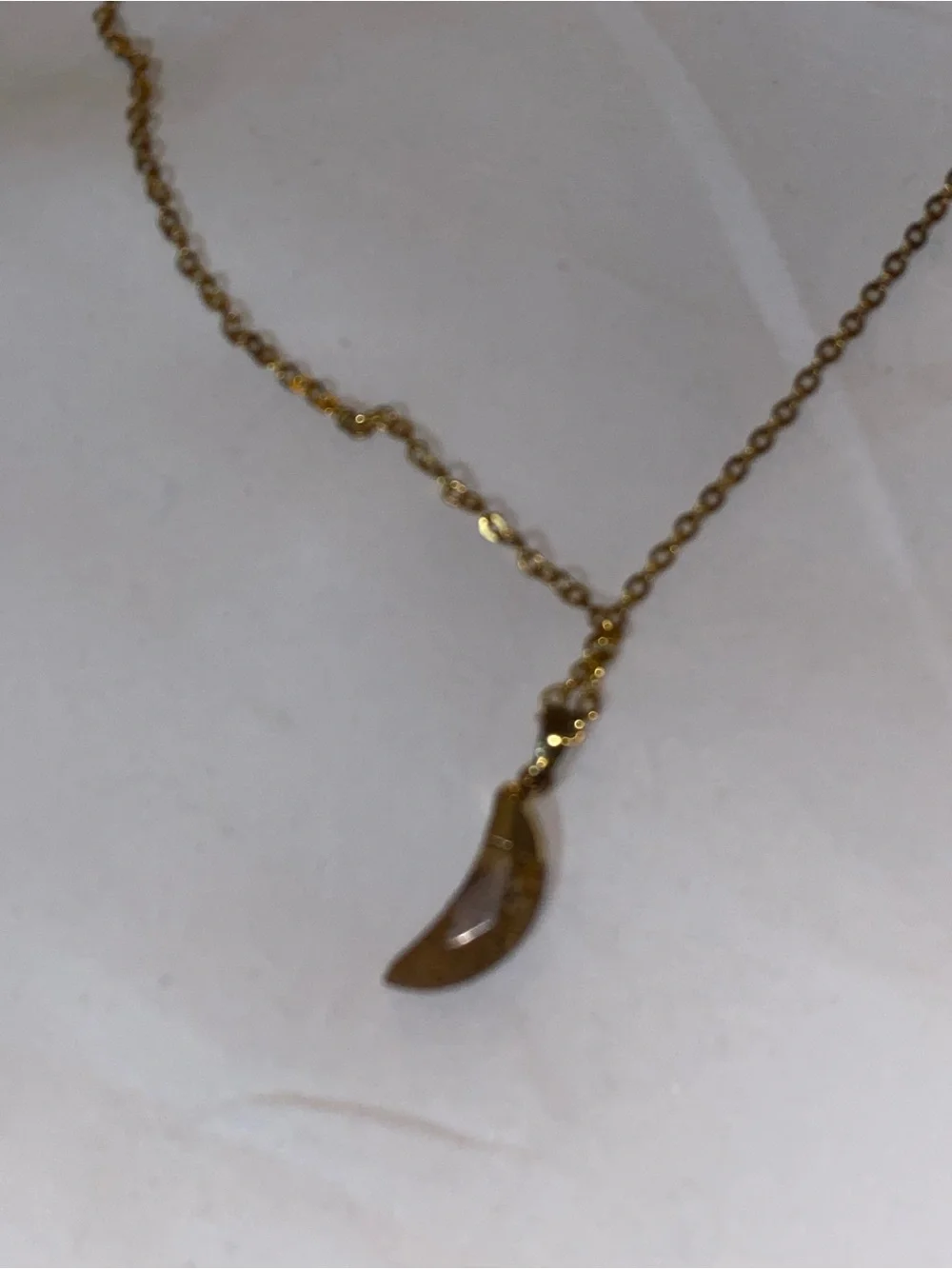 Gold plated Crescent Pendant Necklace - Women Jewelry